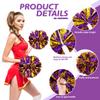 4Pcs Metallic Cheerleading Pom Poms, Creatiee 2 Pair Cheerleader Cheering Squad Pompoms for School Sports Dance Games Team Spirit Cheer (Purple-Gold) view 2