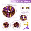 4Pcs Metallic Cheerleading Pom Poms, Creatiee 2 Pair Cheerleader Cheering Squad Pompoms for School Sports Dance Games Team Spirit Cheer (Purple-Gold) view 3