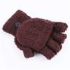 Sevenfly Winter Gloves Warm Flip Fingerless Gloves Mittens for Women Gifts(Brown) view 3