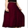 CHARTOU Womens Elegant Floral Lace Elastic High Waist Pleated Maxi Long Beach Skirts (Medium, Red) view 1