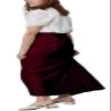 CHARTOU Womens Elegant Floral Lace Elastic High Waist Pleated Maxi Long Beach Skirts (Medium, Red) view 4