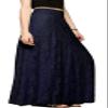CHARTOU Womens Elegant Floral Lace Elastic High Waist Pleated Maxi Long Beach Skirts (X-Large, Navy) view 1