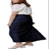 CHARTOU Womens Elegant Floral Lace Elastic High Waist Pleated Maxi Long Beach Skirts (X-Large, Navy) view 4