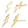 18K Gold Vermeil Tiny Gold Lightning Bolt Stud Earrings view 1