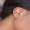18K Gold Vermeil Tiny Gold Lightning Bolt Stud Earrings view 3