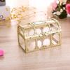 smallwoodi Jewelry Box, Vintage Transparent Storage Box, Candy Trinket Jewelry Holder Organizer, Gift Box, Golden view 3