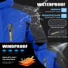 MAGCOMSEN Mens Snow Jacket Ski Waterproof Insulated Rain Coat Hood Winter Fleece Lined Warm Jacket Windbreaker Hiking Camping Blue, S view 2