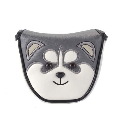 GOOACTION Husky Golf Heel Shafted Mallet Putter Head Cover Magnetic Closure Design Synthetic Leather Animal Golf Clubs Headcover