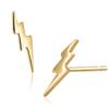 18K Gold Vermeil Tiny Gold Lightning Bolt Stud Earrings view 1