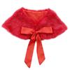 Aislor Kids Girls Faux Fur Bolero Shrug Jacket Cloak Princess Birthday Wedding Dress Cover Up Red One Size view 1