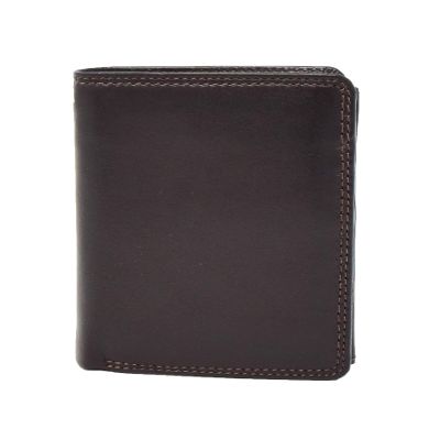 A1 FASHION GOODS Mens Soft Durable Leather Wallet Credit Cards Coins Banknotes ID Holder AV111 Black Brown, Brown, L, Wallet