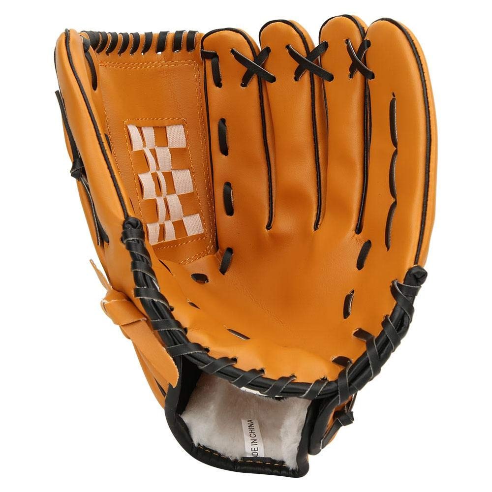 Thicken Baseball Glove, Adults Children PVC Thicken Baseball Glove Practicing Training Competition Gloves (12.5inch-Brown)