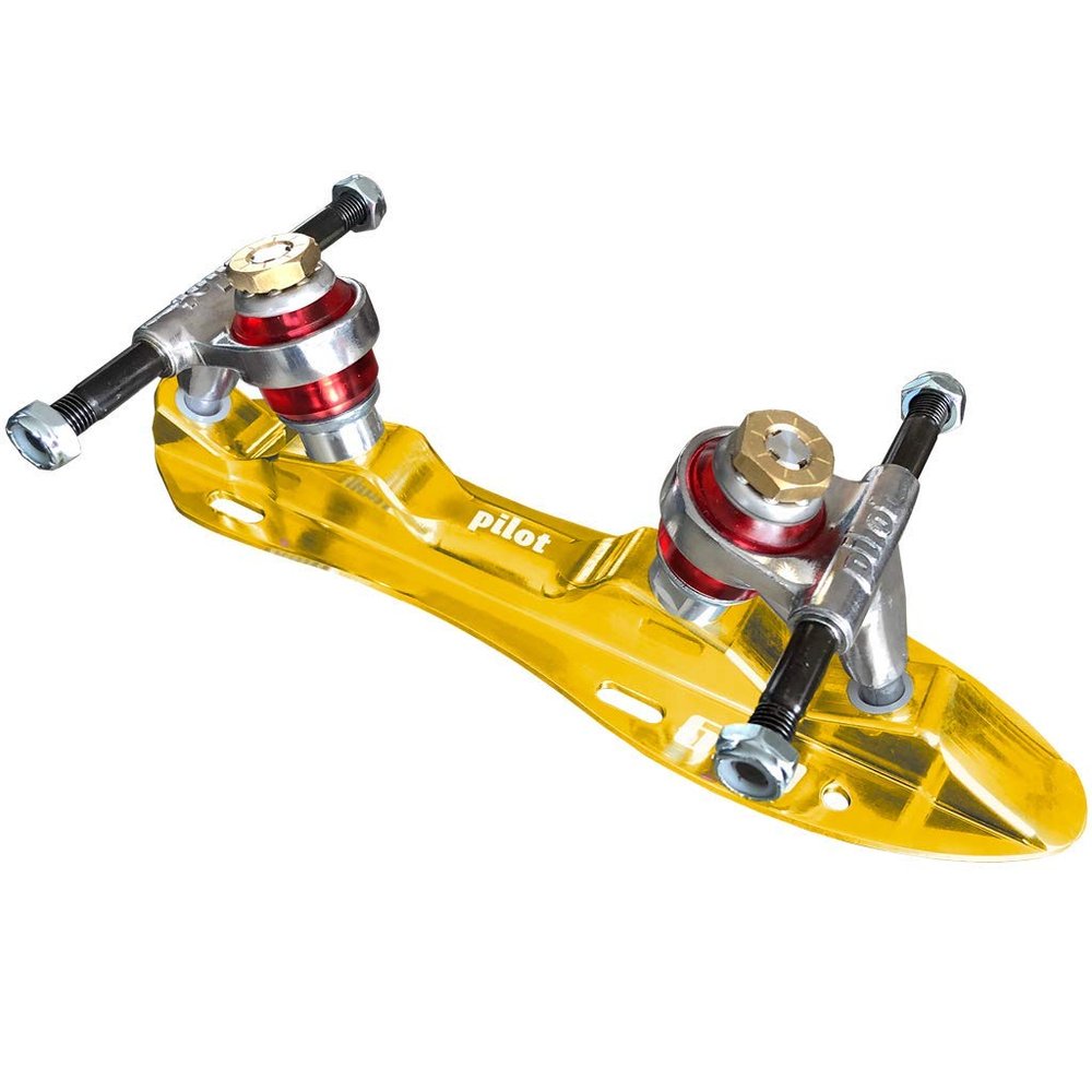 Atom Pilot Falcon NTS Color Quad Skate Plate (Gold, Size 5.25)
