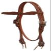 Showman Basket Weave Tooled Argentina Cow Leather Browband Headstall view 1
