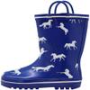 NORTY Rubber Rain Boots for Kids - Waterproof Rubber Boots Boys and Girls Solid & Printed Rainboots for Toddlers and Kids - Horse view 2