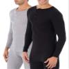 Fruit of the Loom Men's Classic Midweight Waffle Thermal Henley Top (XX-Large, Black/Grey 2 Pack) view 1