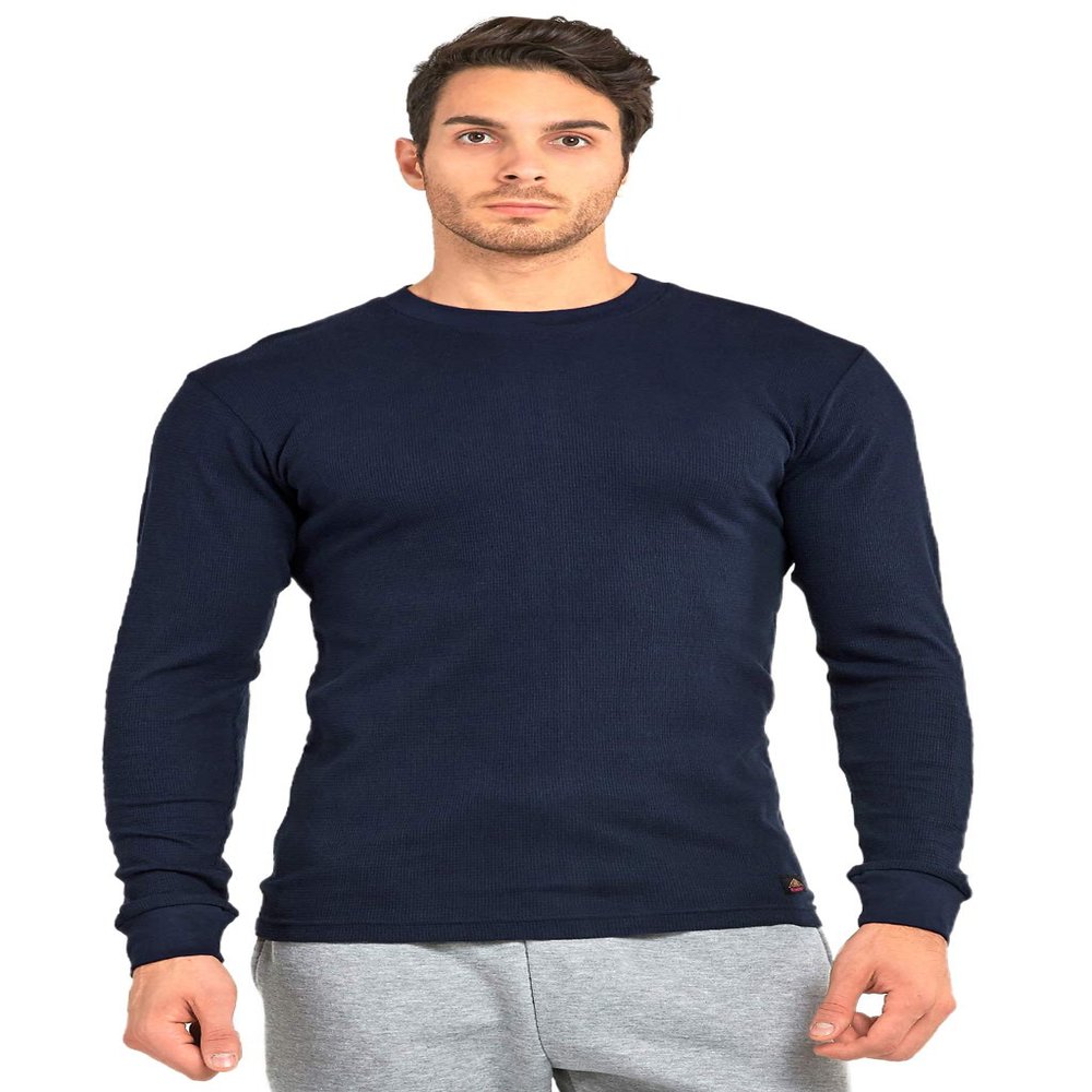 Men's Classic Waffle-Knit Medium Weight Thermal Top (XL, Navy)