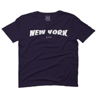 0229. Cool Skateboarding New York City Fonts Letters Graphic for Men T Shirt (Navy Blue, 2X-Large)
