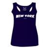0229. Cool Skateboarding New York City Fonts Letters Graphic Women's Tank Top Racerback (Navy Blue, X Small) view 1