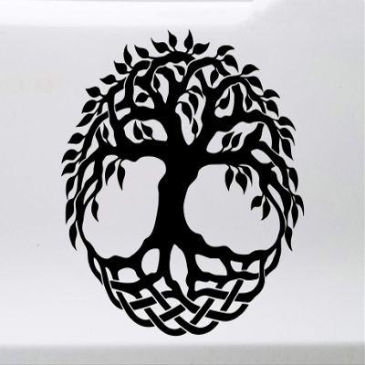 Minglewood Trading Grey - Tree of Life Yggdrasil Vinyl Decal - Norse Mythology - Die Cut Sticker - 20w x 20h inches