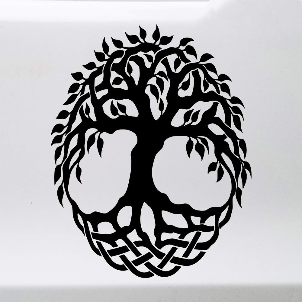 Minglewood Trading Grey - Tree of Life Yggdrasil Vinyl Decal - Norse Mythology - Die Cut Sticker - 20w x 20h inches