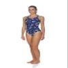 ARENA Women's Shattered Glass Light Drop Back MaxLife One Piece Swimsuit, Navy, 20