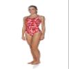 ARENA Women's Shattered Glass Light Drop Back MaxLife One Piece Swimsuit, Fluorescent Red, 20 view 1