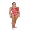 ARENA Women's Shattered Glass Light Drop Back MaxLife One Piece Swimsuit, Fluorescent Red, 20 view 2