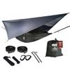 Oak Creek Camping Hammock and Accessories. Complete Package with Mosquito Bug Net, Rain Fly, Tree Straps. Great for Hiking, Backpacking, and Travel. Weighs Only 4 Pounds. Carbon Gray. view 1