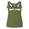 0229. Cool Skateboarding New York City Fonts Letters Graphic Women's Tank Top Racerback (Olive, Small) view 1