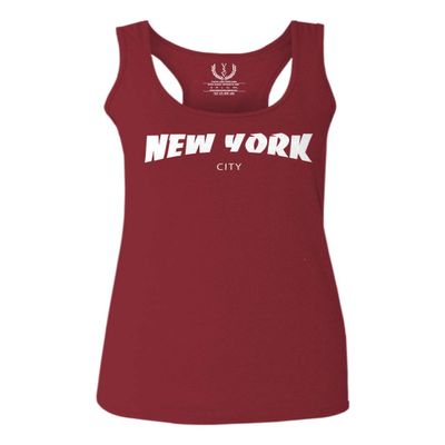 0229. Cool Skateboarding New York City Fonts Letters Graphic Women's Tank Top Racerback (Maroon, Large)