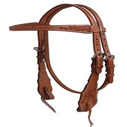 Showman Argentina Cow Leather Browband Headstall w/Floral Tooled Accents