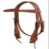 Showman Argentina Cow Leather Browband Headstall w/Floral Tooled Accents view 1
