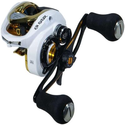 Favorite Soleus XCS Casting Reel, White/Gold XCS 7.3:1 (Left)