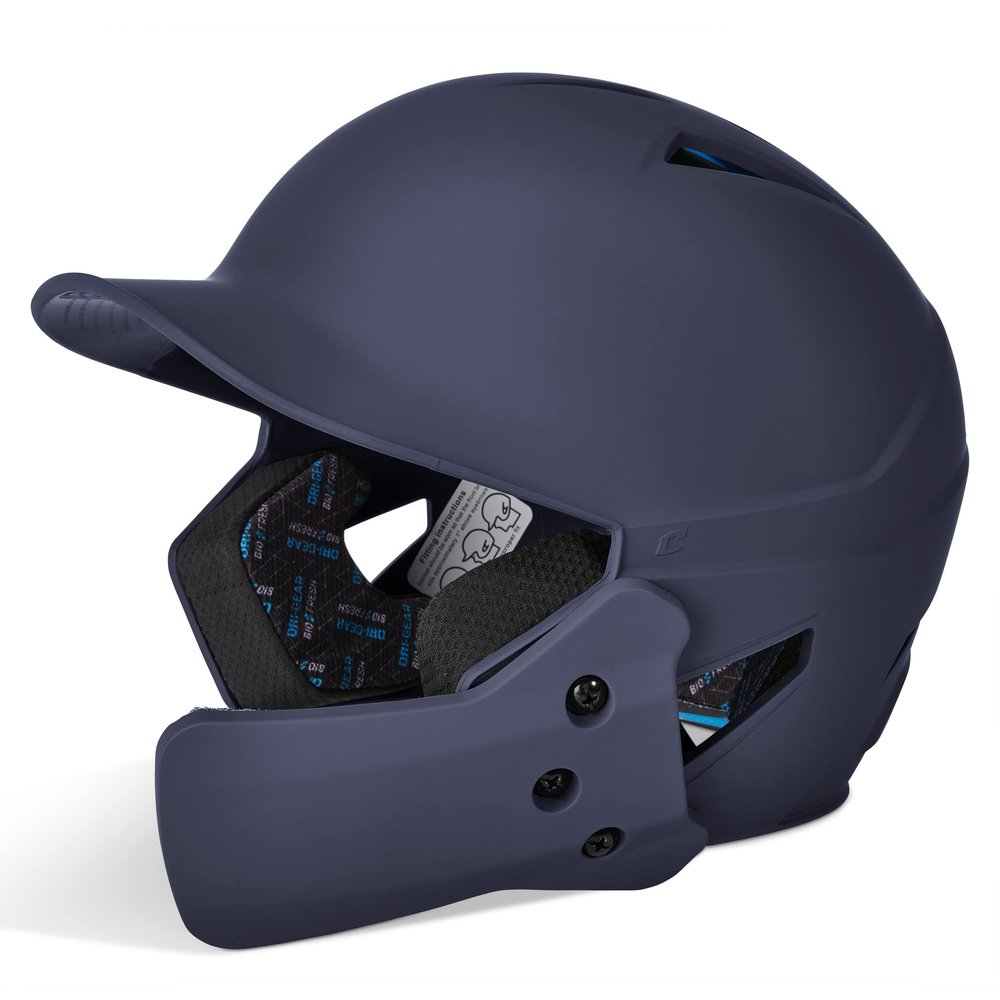 CHAMPRO HX Gamer Plus Baseball Batting Helmet for Youth and Adult Navy Large