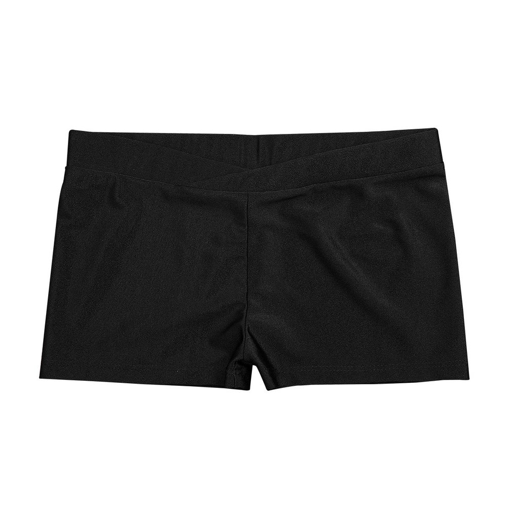 Aislor Unisex Kids Boys Girls Stretchy Sports Shorts Ballet Dance Gymnastics Fitness Workout Bottoms Black 8-10 Years