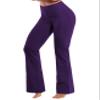 BUBBLELIME 29"/31"/33"/35"/37" 4 Styles Women's High Waist Bootcut Yoga Pants - Basic Nylon_EGGPLANTPURPLE XXL-31 Inseam view 3