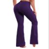 BUBBLELIME 29"/31"/33"/35"/37" 4 Styles Women's High Waist Bootcut Yoga Pants - Basic Nylon_EGGPLANTPURPLE XXL-31 Inseam view 4
