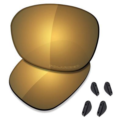 SAUCER Premium Replacement Lenses & Nosepads for Oakley Pulse OO9198 Sunglasses High Defense - Bronze Gold Polarized