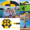 MRTLLOA Automatic Open Golf Umbrella, Extra-Large Oversized Double Canopy Vented Windproof Waterproof Stick Rain Golf Umbrellas for Men and Women (Yellow/Black, 68 inch) view 2
