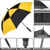 MRTLLOA Automatic Open Golf Umbrella, Extra-Large Oversized Double Canopy Vented Windproof Waterproof Stick Rain Golf Umbrellas for Men and Women (Yellow/Black, 62 inch) view 4