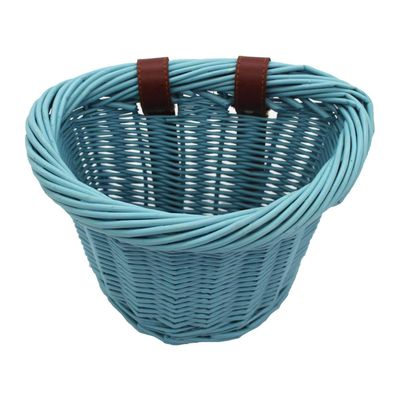 Bike Basket, Little Box Made by Willow for Bicycle, Arts and Cirafts Chldren's Bicycle Basket (Blue)
