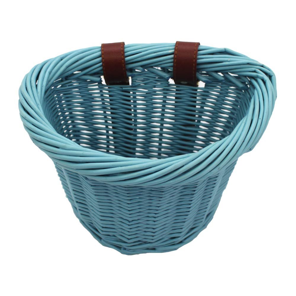 Bike Basket, Little Box Made by Willow for Bicycle, Arts and Cirafts Chldren's Bicycle Basket (Blue)