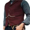 Duereyoo Men's Tweed Vest Vintage V Neck Wool Blend Herringbone for Wedding Groomsmen Suit Vest for Men view 3
