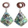 11/16 inch 18mm Natural Rhombus Shells Wood Dangle Ear Gauges Flesh Tunnels Plugs Stretching Kit Expander Statement Earrings for Women view 1