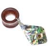 11/16 inch 18mm Natural Rhombus Shells Wood Dangle Ear Gauges Flesh Tunnels Plugs Stretching Kit Expander Statement Earrings for Women view 3