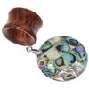 00G 10mm Natural Round Shells Wood Dangle Ear Gauges Flesh Tunnels Plugs Stretching Kit Expander Statement Earrings for Women view 4