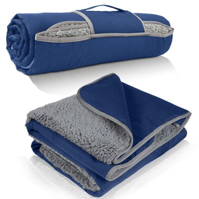 Tirrinia Waterproof Outdoor Blanket with Sherpa Lining, Windproof Triple Layers Warm Comfy Foldable for Camping Stadium, Sports, Picnic, Grass, Concert, Pet, Travel, Emergency Car Blanket 59''X 80''