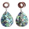 00G 10mm Natural Teardrop Shells Wood Dangle Ear Gauges Flesh Tunnels Plugs Stretching Kit Expander Statement Earrings for Women view 1