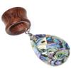 00G 10mm Natural Teardrop Shells Wood Dangle Ear Gauges Flesh Tunnels Plugs Stretching Kit Expander Statement Earrings for Women view 4